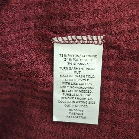 Abound Waffle Knit Sweater Burgundy - Picture 5 of 6